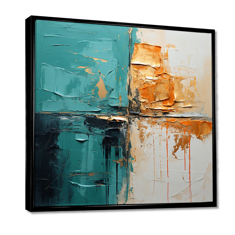 Ivy Bronx Adventure In Turquoise Orange - Abstract Painting Wall